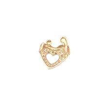 Load image into Gallery viewer, 10K Diamond Heart Mother Child Love Symbol Pendant Yellow Gold