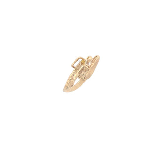 10K Diamond Heart Mother Child Love Symbol Pendant Yellow Gold