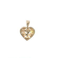 Load image into Gallery viewer, 10K Domed Heart Lattice Vintage Love Symbol Pendant Yellow Gold