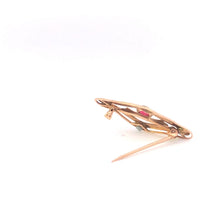 Load image into Gallery viewer, 10K Victorian Oval Garnet Vintage Statement Pin/Brooch Yellow Gold