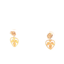 Load image into Gallery viewer, 10K Heart Leaf Black Hills Gold Dangle Earrings Yellow Gold