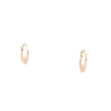 Load image into Gallery viewer, 10K 12.3mm Vintage Puffy Hoop Love Symbol Earrings Yellow Gold