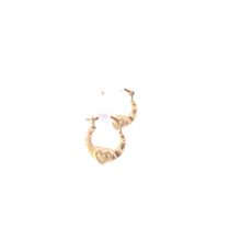 Load image into Gallery viewer, 10K 12.3mm Vintage Puffy Hoop Love Symbol Earrings Yellow Gold