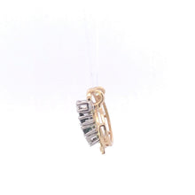 Load image into Gallery viewer, 14K Sapphire Diamond Swirl Loop Letter C G Pendant Yellow Gold