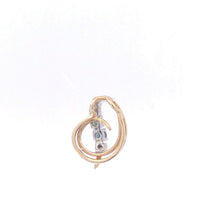 Load image into Gallery viewer, 14K Sapphire Diamond Swirl Loop Letter C G Pendant Yellow Gold