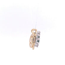 Load image into Gallery viewer, 14K Sapphire Diamond Swirl Loop Letter C G Pendant Yellow Gold