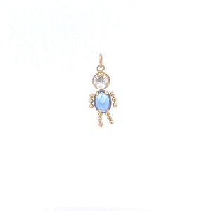 14K September Birthstone Baby CZ Vintage Charm/Pendant Yellow Gold