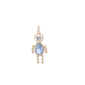 14K September Birthstone Baby CZ Vintage Charm/Pendant Yellow Gold