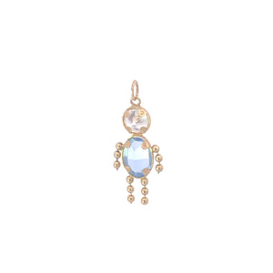 14K September Birthstone Baby CZ Vintage Charm/Pendant Yellow Gold