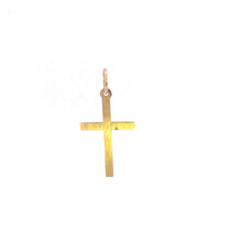 Load image into Gallery viewer, 14K Diamond Cut Cross Christian Faith Symbol Charm/Pendant Yellow Gold