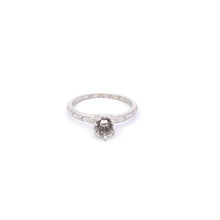 Load image into Gallery viewer, Platinum Art Deco 4.6mm Floral Engagement Setting Ring