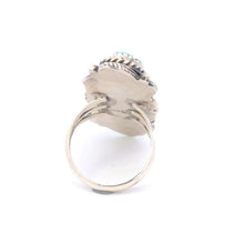 Load image into Gallery viewer, Sterling Silver Southwestern Turquoise Leaf Statement Ring