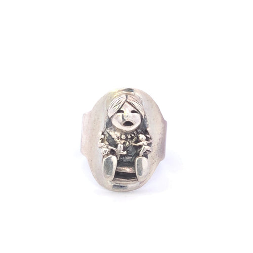Sterling Silver Kachina Native American Doll Southwestern Ring