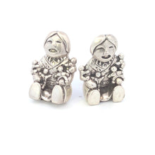 Load image into Gallery viewer, Sterling Silver Kachina Doll Native American Southwestern Clip Earrings