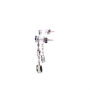 Platinum Natural Sapphire Ornate Leaf Dangle Earrings