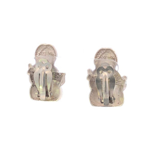 Sterling Silver Kachina Doll Native American Clip Back Earrings