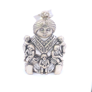 Sterling Silver Ornate Kachina Doll Native American Pendant