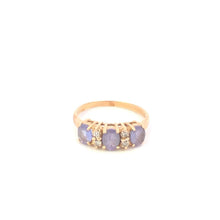 Load image into Gallery viewer, 14K Oval Tanzanite Diamond Statement Band Ring Yellow Gold