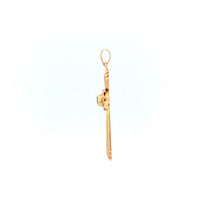 Load image into Gallery viewer, 14K Vintage Sapphire Classic Cross Christian Pendant Yellow Gold