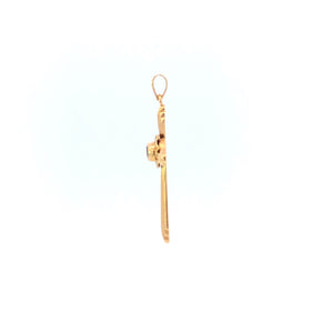 14K Vintage Sapphire Classic Cross Christian Pendant Yellow Gold