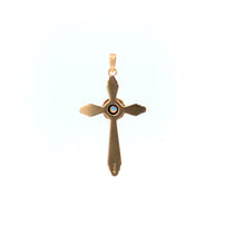 Load image into Gallery viewer, 14K Vintage Sapphire Classic Cross Christian Pendant Yellow Gold