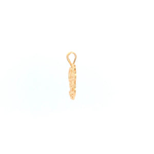 14K Classy Lady Diamond Cut Cursive Letter Word Pendant Yellow Gold