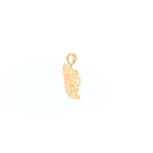 14K Classy Lady Diamond Cut Cursive Letter Word Pendant Yellow Gold