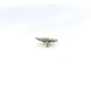 14K Diamond Shriners Fraternal Scimitar Lapel Pin/Brooch White Gold