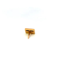 Load image into Gallery viewer, 14K 1960&#39;s Squared Vintage Sim. Sapphire Lapel Pin/Brooch Yellow Gold