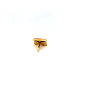 14K 1960's Squared Vintage Sim. Sapphire Lapel Pin/Brooch Yellow Gold