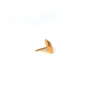 14K 1960's Squared Vintage Sim. Sapphire Lapel Pin/Brooch Yellow Gold