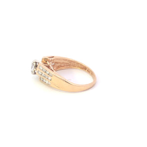 10K 0.75 Ctw Marquise Diamond Bypass Engagement Ring Yellow Gold