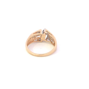 10K 0.75 Ctw Marquise Diamond Bypass Engagement Ring Yellow Gold