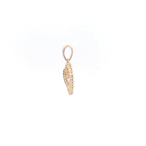 14K Curvy Diamond Heart Love Symbol Romantic Pendant Yellow Gold