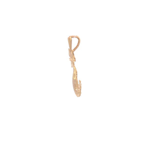 14K Diamond Cut Cat Kitty Kitten Animal Pet Charm/Pendant Yellow Gold