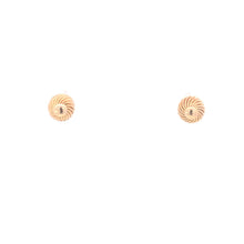 Load image into Gallery viewer, 14K Puffy Twist Vintage Ball Round Stud Earrings Yellow Gold