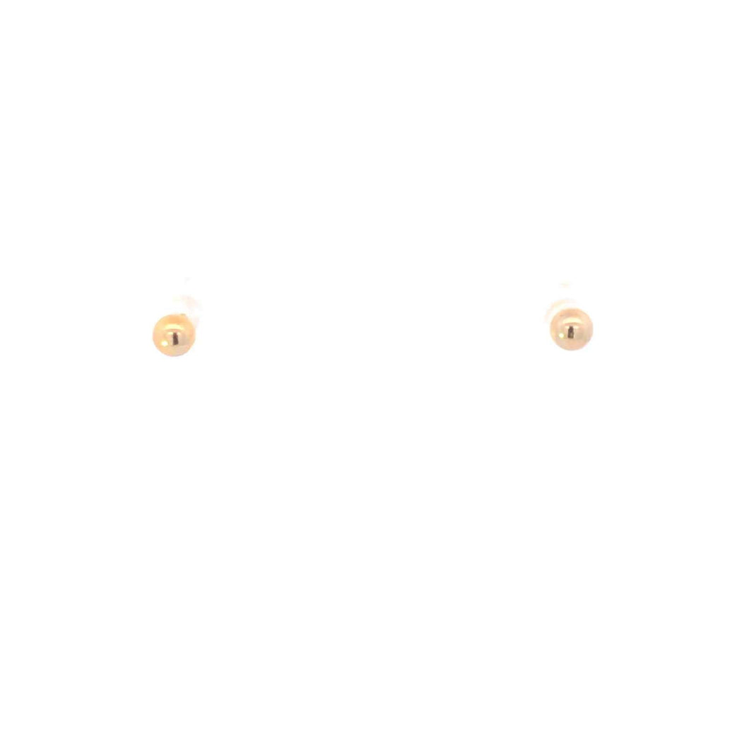 14K Round Vintage Ball Classic Sphere Stud Earrings Yellow Gold