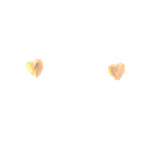 Load image into Gallery viewer, 14K High Relief Heart Love Symbol Vintage Stud Earrings Yellow Gold