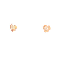 Load image into Gallery viewer, 14K High Relief Heart Love Symbol Vintage Stud Earrings Yellow Gold