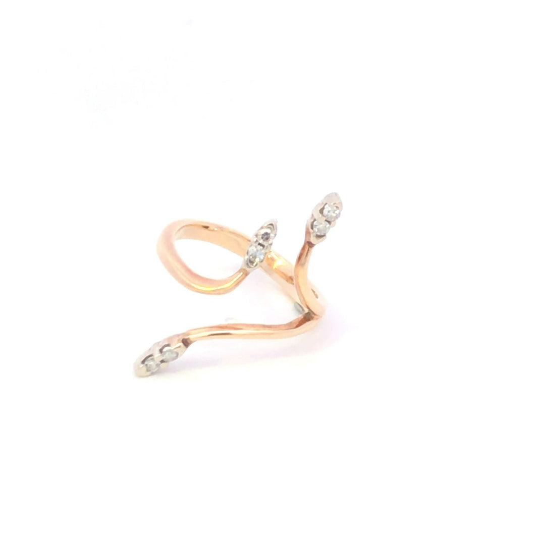 14K Freeform Vine Diamond Wrap Statement Ring Yellow Gold