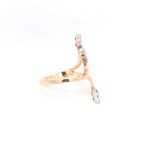 14K Freeform Vine Diamond Wrap Statement Ring Yellow Gold