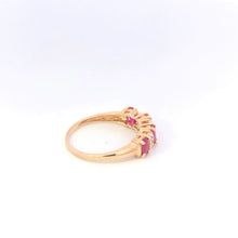 Load image into Gallery viewer, 14K Oval Ruby Diamond Vintage Wedding Band Ring Yellow Gold