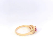 Load image into Gallery viewer, 14K 0.57 Ctw Natural Ruby Diamond Vintage Ring Yellow Gold