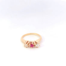 Load image into Gallery viewer, 14K 0.69 Ctw Ruby Old European Cut Diamond Ring Yellow Gold