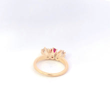 Load image into Gallery viewer, 14K 0.69 Ctw Ruby Old European Cut Diamond Ring Yellow Gold
