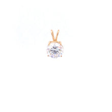 Load image into Gallery viewer, 14K Round Vintage CZ Solitaire Classic Pendant Yellow Gold