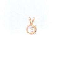 Load image into Gallery viewer, 14K Round Vintage CZ Solitaire Classic Pendant Yellow Gold