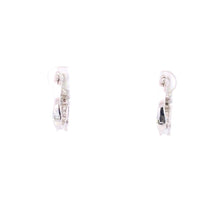 Load image into Gallery viewer, 14K 1.28 Ctw Baguette Diamond Encrusted Hoop Earrings White Gold