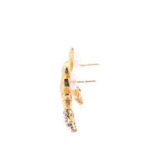 Load image into Gallery viewer, 14K Squared Vintage Diamond Leaf Vine Dangle Earrings Yellow Gold