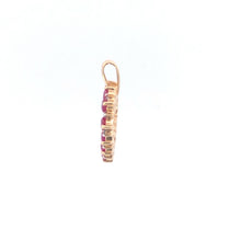 Load image into Gallery viewer, 14K Classic Ruby Diamond Heart Vintage Love Pendant Yellow Gold